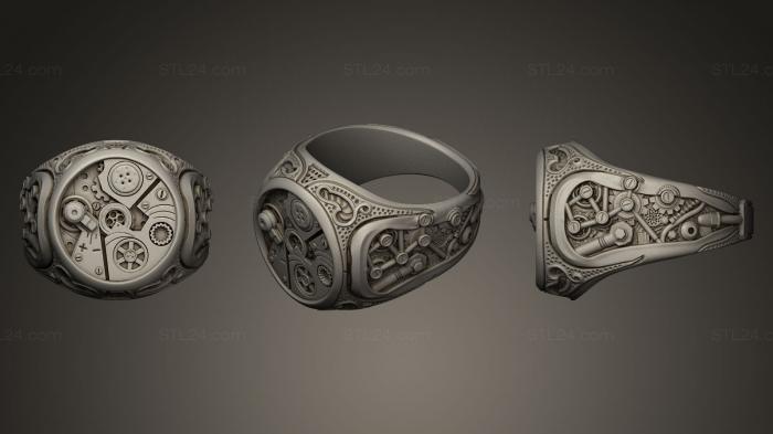 Ювелирные перстни и кольца (Заводное кольцо, JVLRP_0009) 3D модель для ЧПУ станка